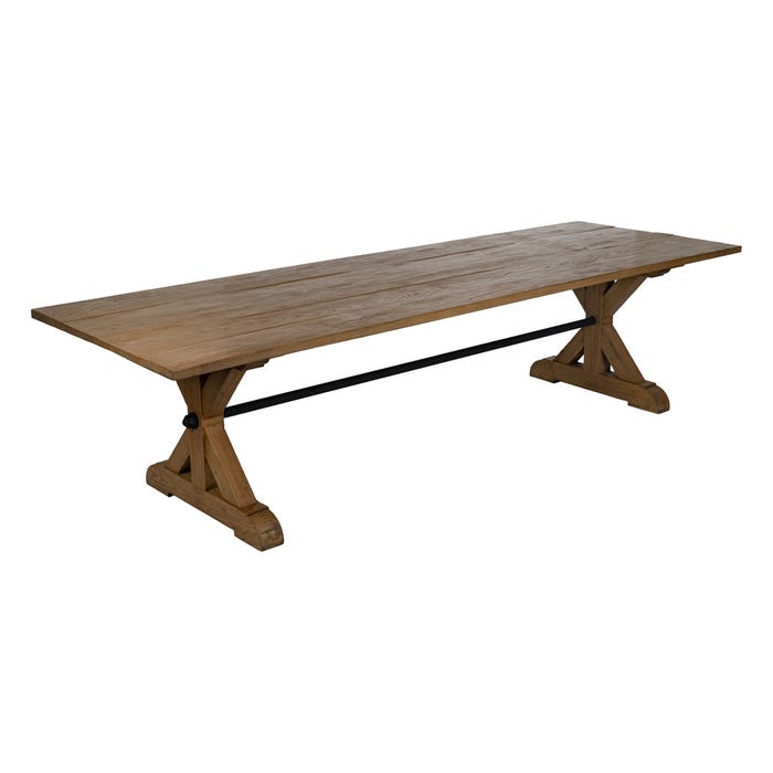 Mesa Comedor Madera De Roble Salón 300 X 98 X 76 Cm