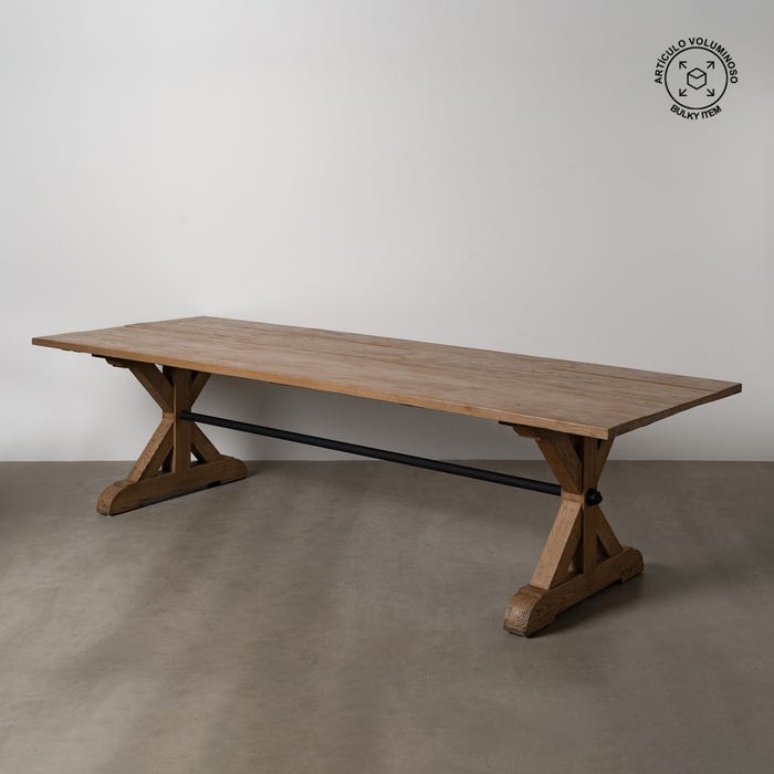Mesa Comedor Madera De Roble Salón 300 X 98 X 76 Cm