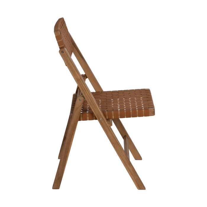 Natural-Black Wood Folding Chair 49 X 58 X 87.50 Cm