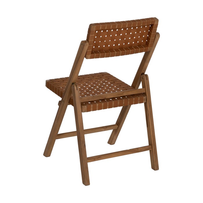 Natural-Black Wood Folding Chair 49 X 58 X 87.50 Cm