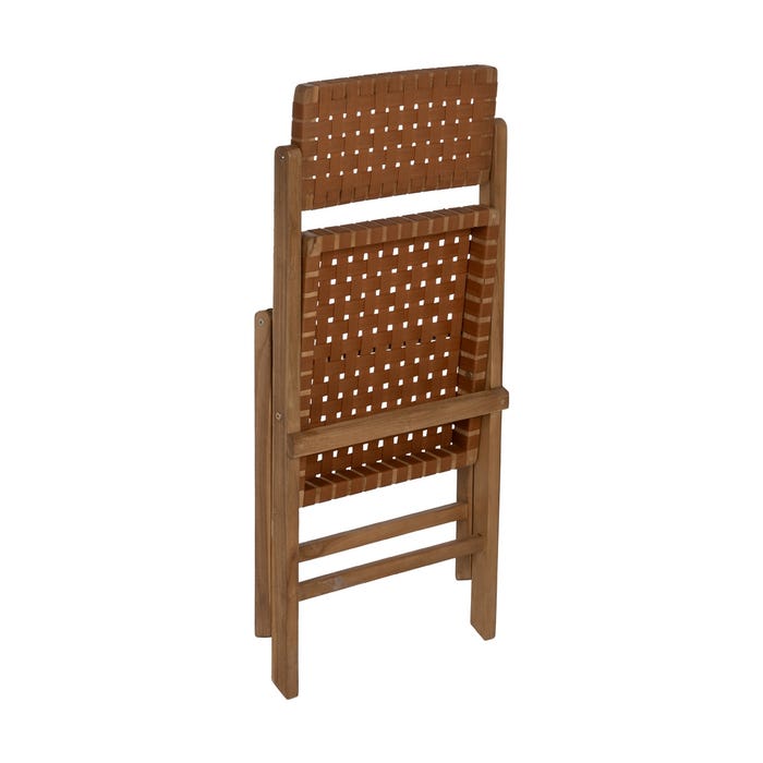 Natural-Black Wood Folding Chair 49 X 58 X 87.50 Cm
