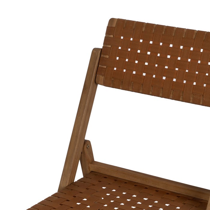 Natural-Black Wood Folding Chair 49 X 58 X 87.50 Cm