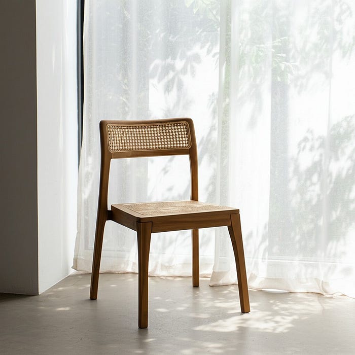 Natural Contract Wood Chair 55 X 53 X 79.50 Cm