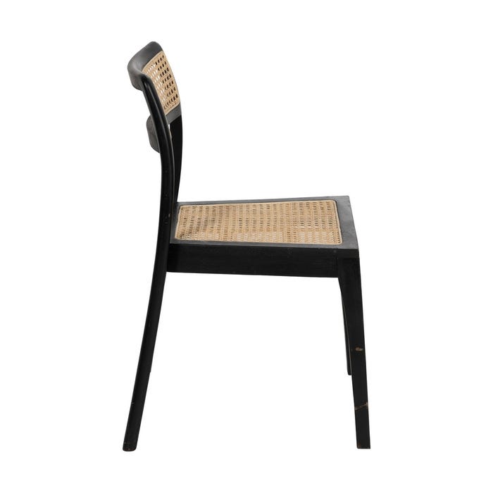 Natural-Black Contract Wood Chair 55 X 53 X 79.50 Cm