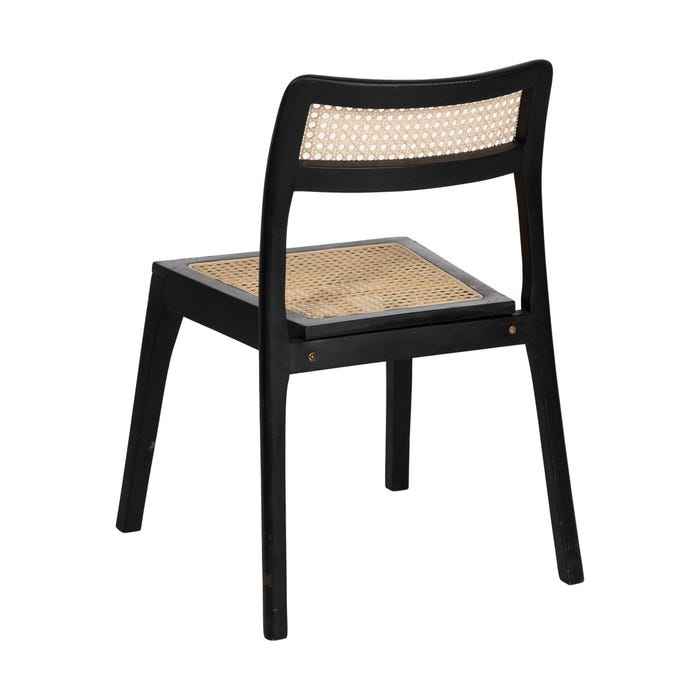 Natural-Black Contract Wood Chair 55 X 53 X 79.50 Cm
