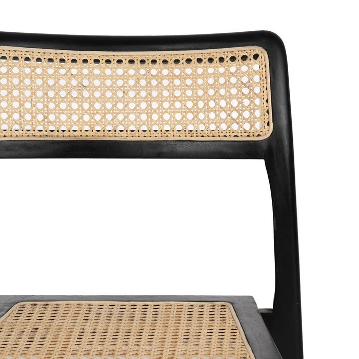 Natural-Black Contract Wood Chair 55 X 53 X 79.50 Cm