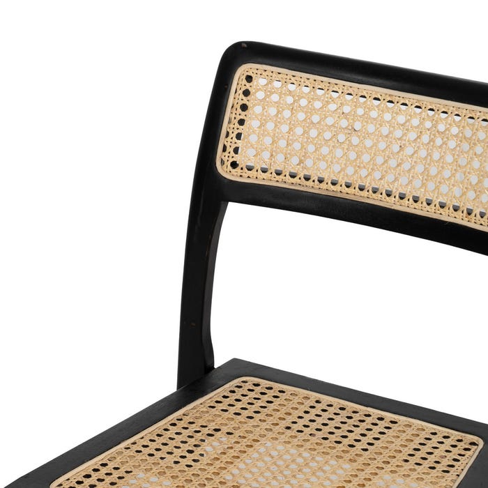Natural-Black Contract Wood Chair 55 X 53 X 79.50 Cm