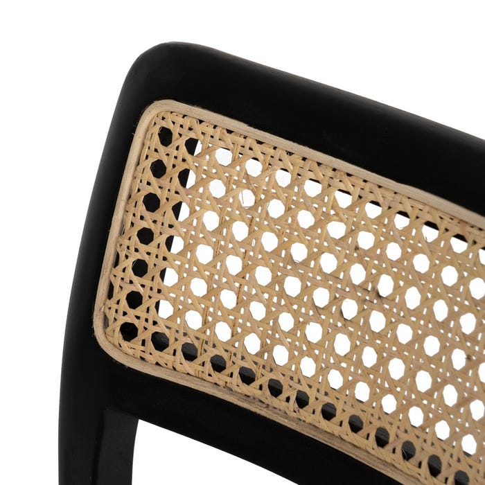 Natural-Black Contract Wood Chair 55 X 53 X 79.50 Cm