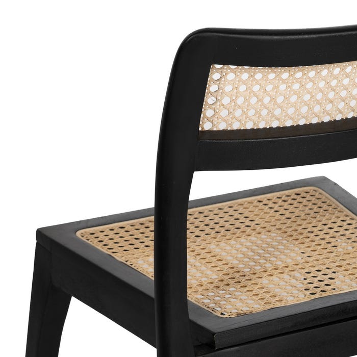 Natural-Black Contract Wood Chair 55 X 53 X 79.50 Cm