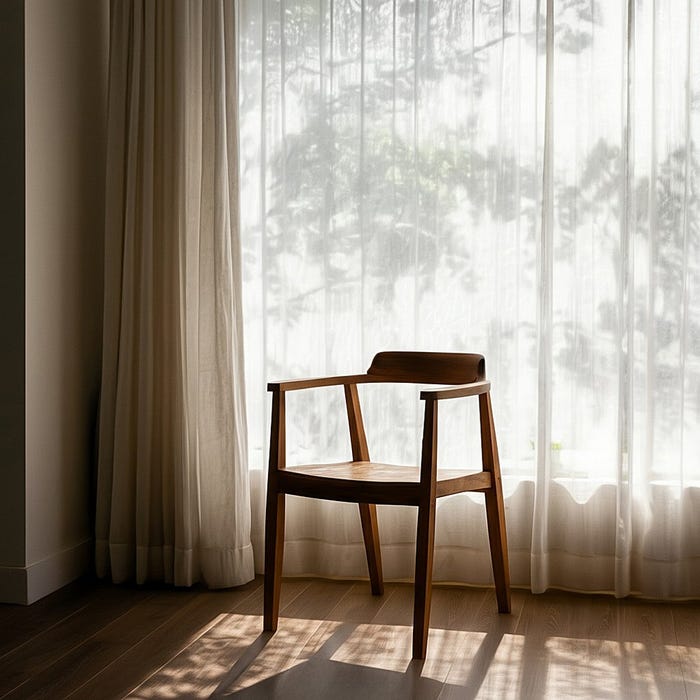 Natural Wood Chair 58.50 X 59 X 76 Cm