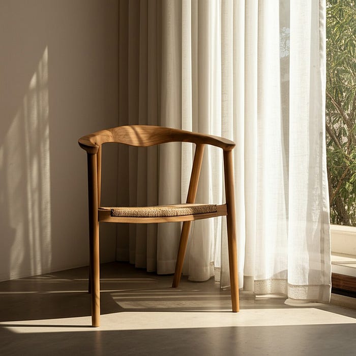 Natural Wood Chair 65 X 57 X 76 Cm