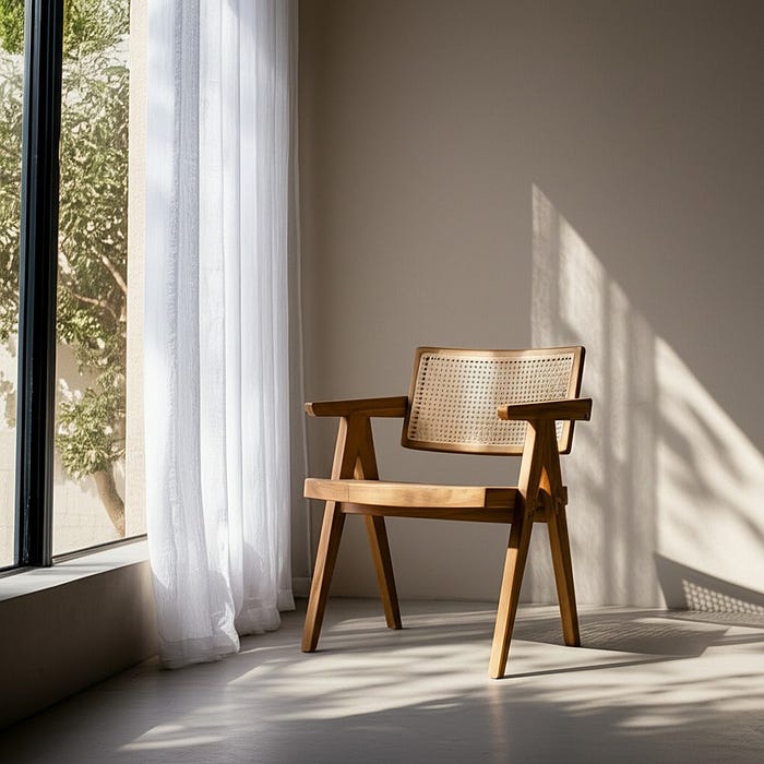 Natural Wood Chair 56 X 59 X 76 Cm