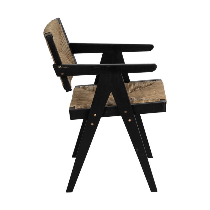 Natural-Black Wood Chair 56 X 62 X 76.50 Cm