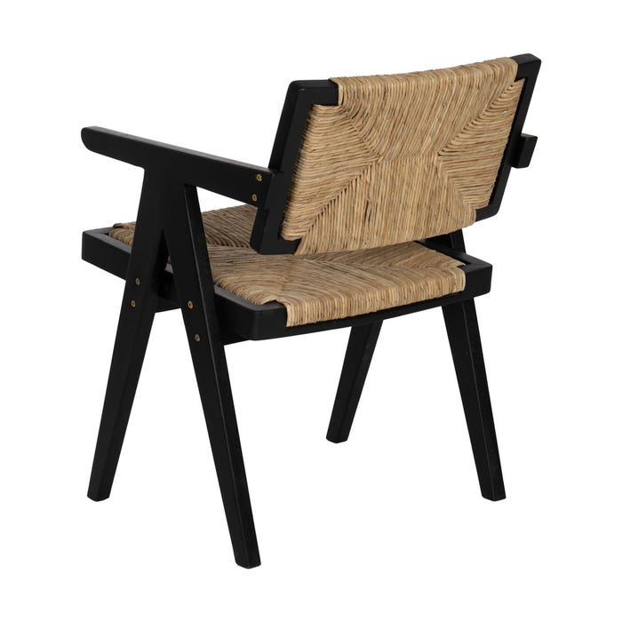 Natural-Black Wood Chair 56 X 62 X 76.50 Cm