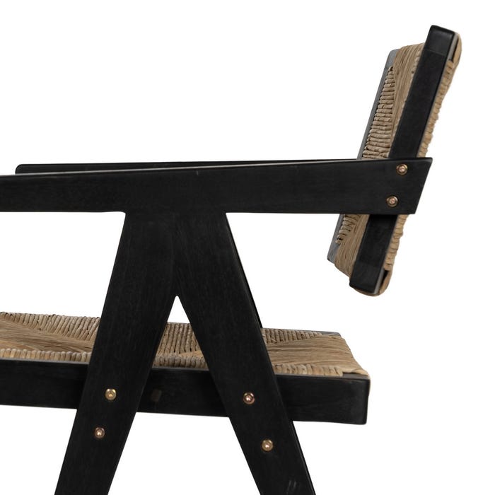 Natural-Black Wood Chair 56 X 62 X 76.50 Cm