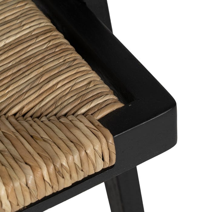 Natural-Black Wood Chair 56 X 62 X 76.50 Cm