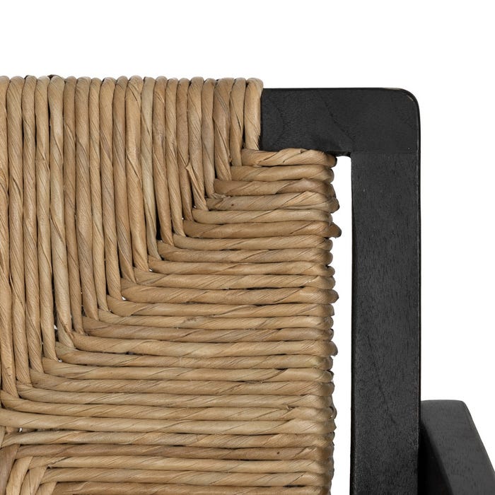 Natural-Black Wood Chair 56 X 62 X 76.50 Cm