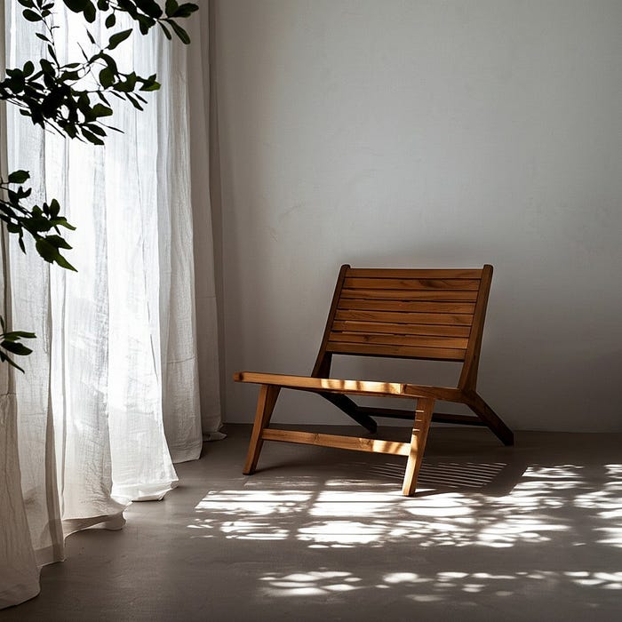 Natural Wood Armchair 60 X 93 X 63 Cm