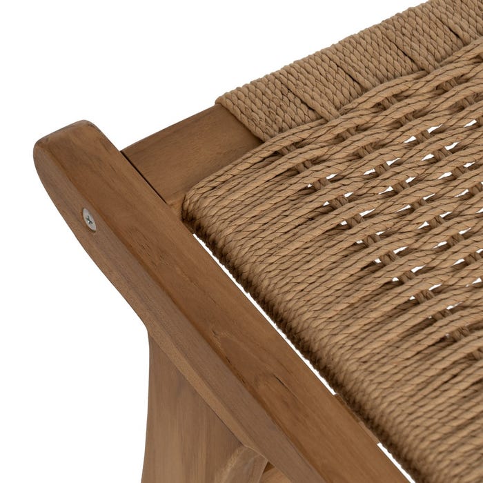 Natural Wood Footrest 60.50 X 45 X 36 Cm