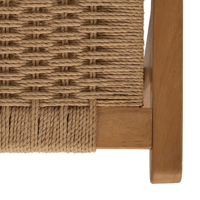 Natural Wood Footrest 60.50 X 45 X 36 Cm