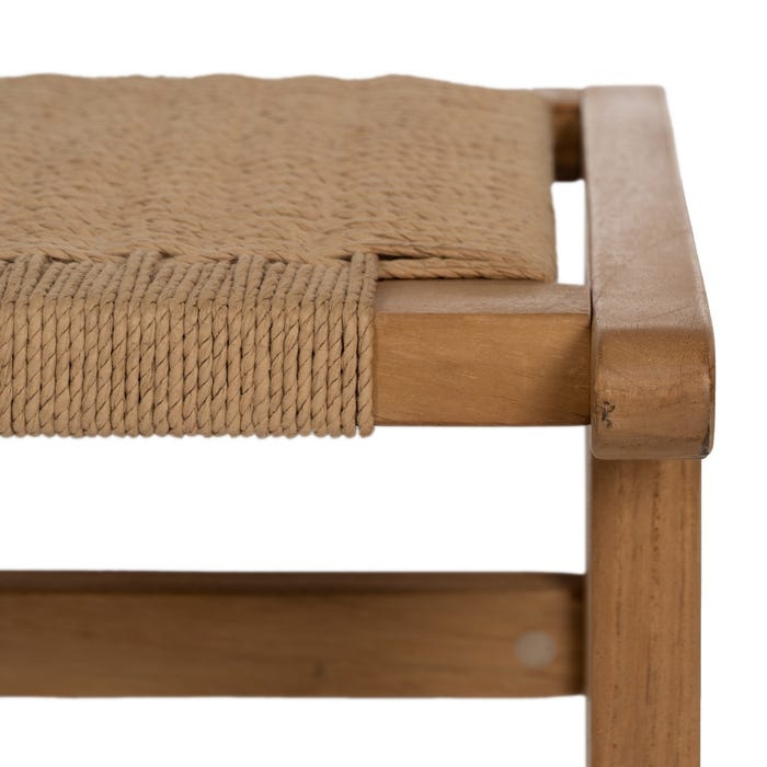Natural Wood Footrest 60.50 X 45 X 36 Cm