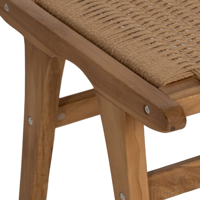 Natural Wood Footrest 60.50 X 45 X 36 Cm