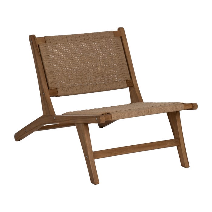 Natural Wood Armchair 60 X 93 X 64 Cm