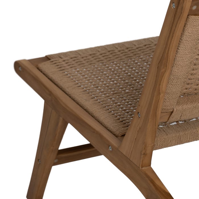 Natural Wood Armchair 60 X 93 X 64 Cm