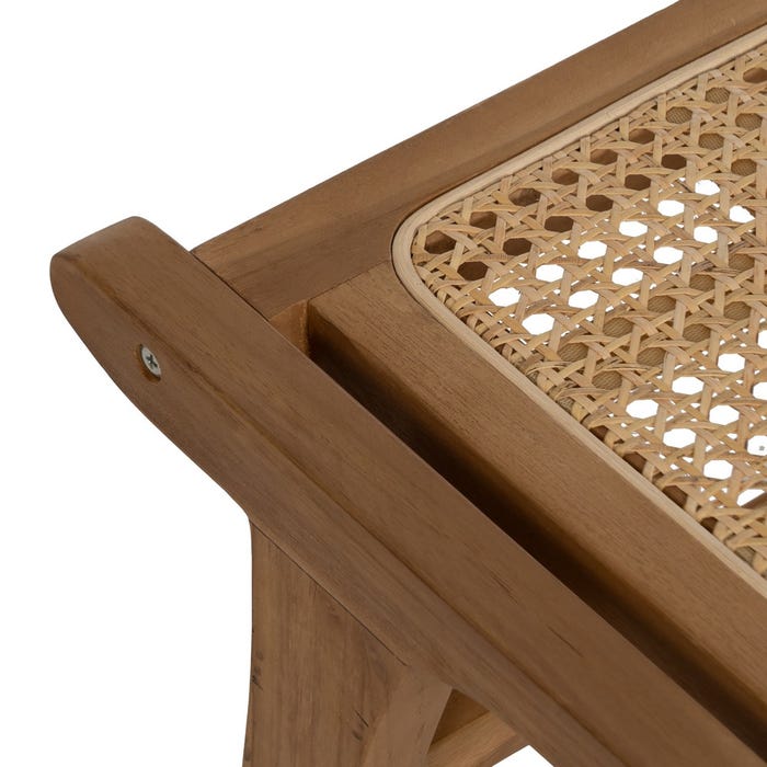Natural Wood Footrest 60.50 X 45 X 35.50 Cm