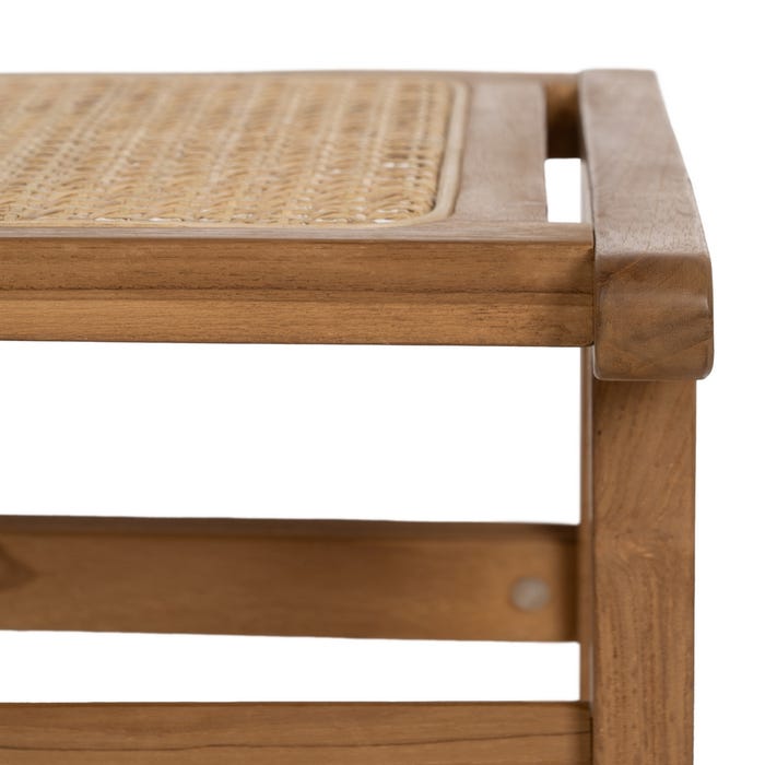 Natural Wood Footrest 60.50 X 45 X 35.50 Cm