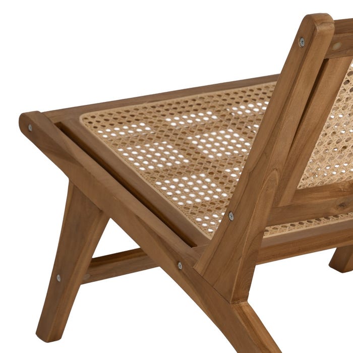 Natural Wood Armchair 60 X 93 X 63.50 Cm