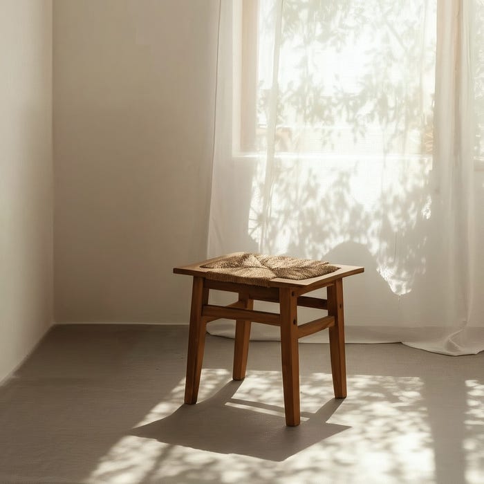 Taburete Natural Madera 49 X 35 X 45 Cm