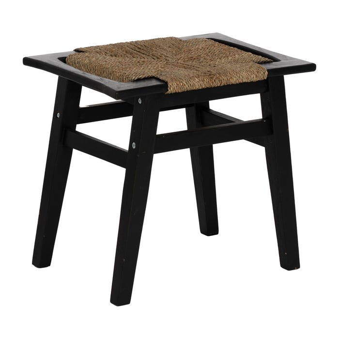 Taburete Natural-Negro Madera 49 X 35 X 45 Cm