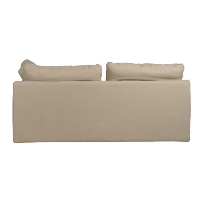 2-Seater Beige Fabric-Wood Sofa 180 x 100 x 83 cm