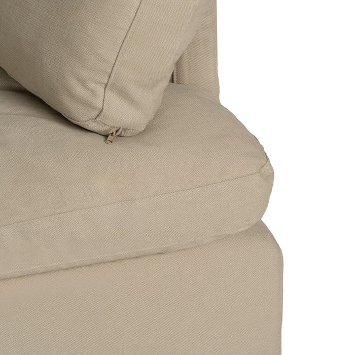 2-Seater Beige Fabric-Wood Sofa 180 x 100 x 83 cm