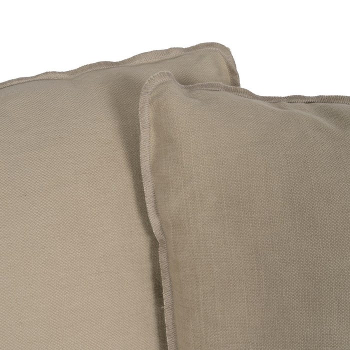 3-Seater Beige Fabric-Wood Sofa 216 x 94 x 93 cm