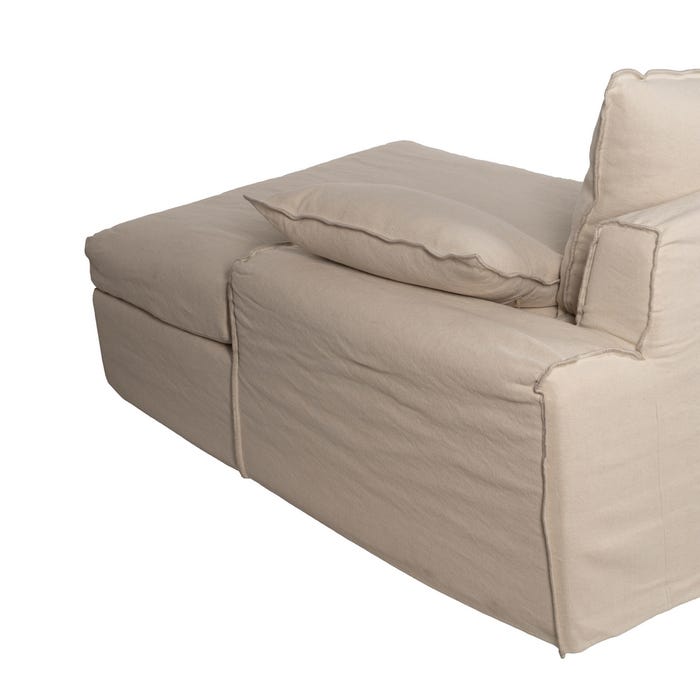 Chaise-Lounger Crema Tejido-Madera 300 X 161 X 90 Cm