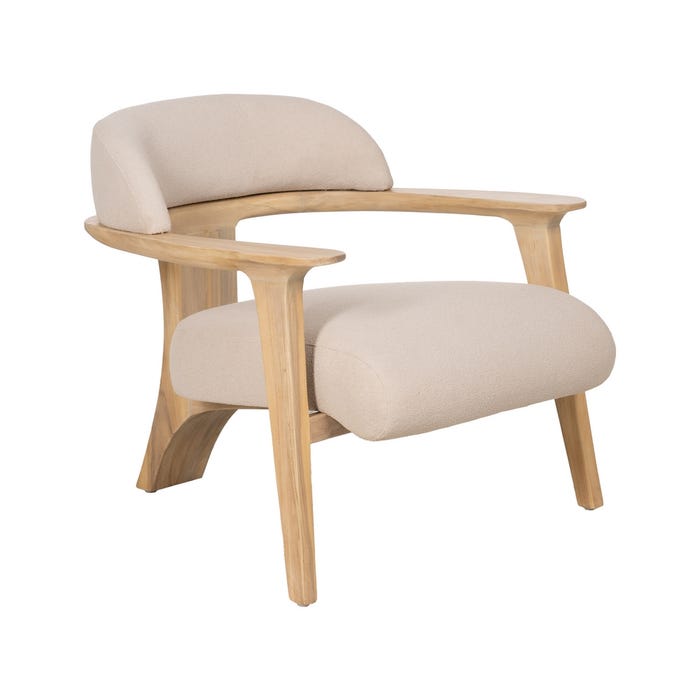 Sillón Natural Tejido-Madera Salón 76 X 73 X 68 Cm