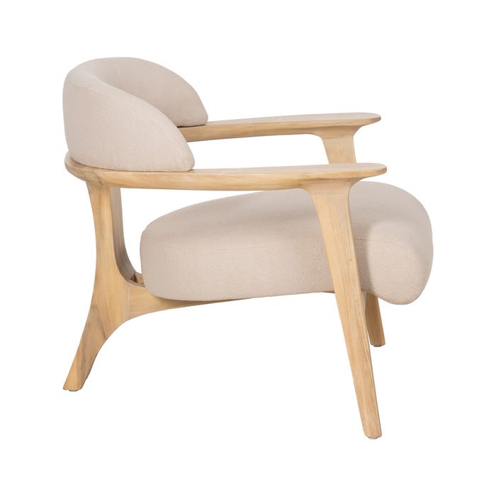 Sillón Natural Tejido-Madera Salón 76 X 73 X 68 Cm