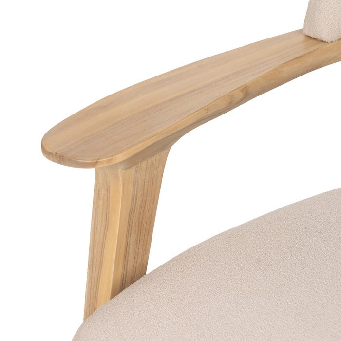 Sillón Natural Tejido-Madera Salón 76 X 73 X 68 Cm