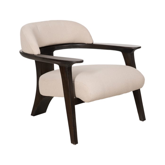 Sillón Negro Tejido-Madera Salón 76 X 73 X 68 Cm