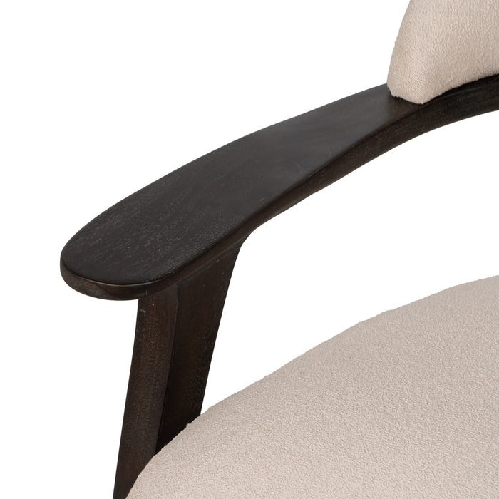 Sillón Negro Tejido-Madera Salón 76 X 73 X 68 Cm