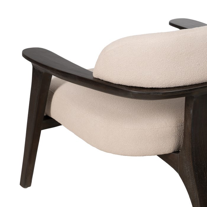 Sillón Negro Tejido-Madera Salón 76 X 73 X 68 Cm