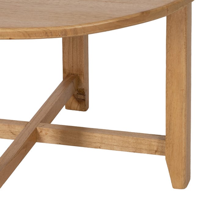 Natural Mindi Wood Coffee Table Living Room 80 X 80 X 50 Cm