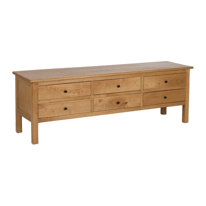 Natural Mindi Wood Sideboard Living Room 180 X 48 X 60 Cm