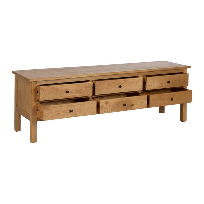 Natural Mindi Wood Sideboard Living Room 180 X 48 X 60 Cm