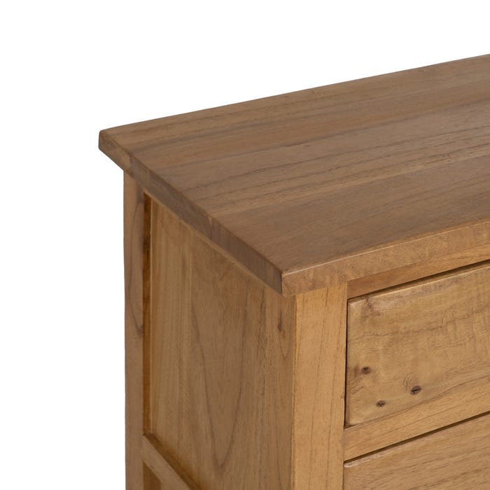 Console de entrada em madeira Mindi natural 130 x 35 x 85 cm