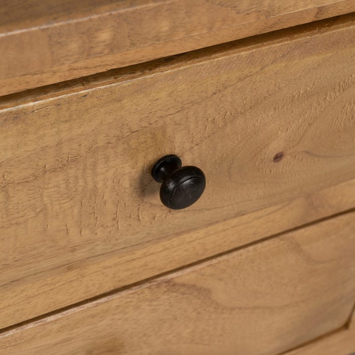 Console de entrada em madeira Mindi natural 130 x 35 x 85 cm
