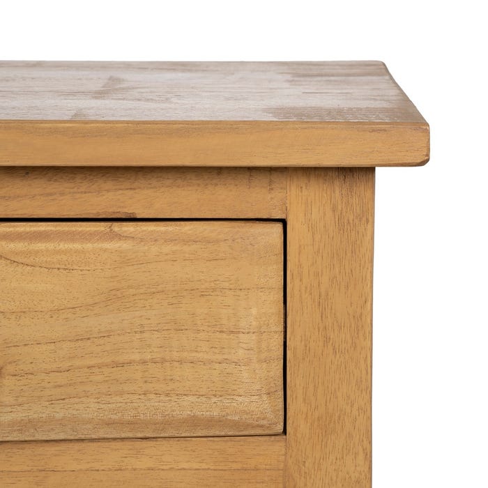 Console de entrada em madeira Mindi natural 130 x 35 x 85 cm