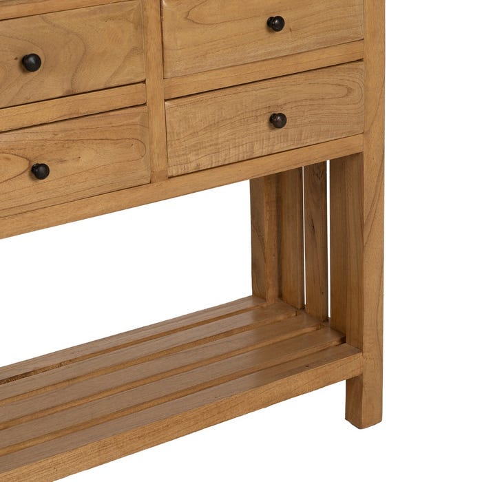 Consola Natural Madera Mindi Entrada 130 X 35 X 85 Cm